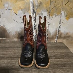 Kids Black and Brown Western Boots